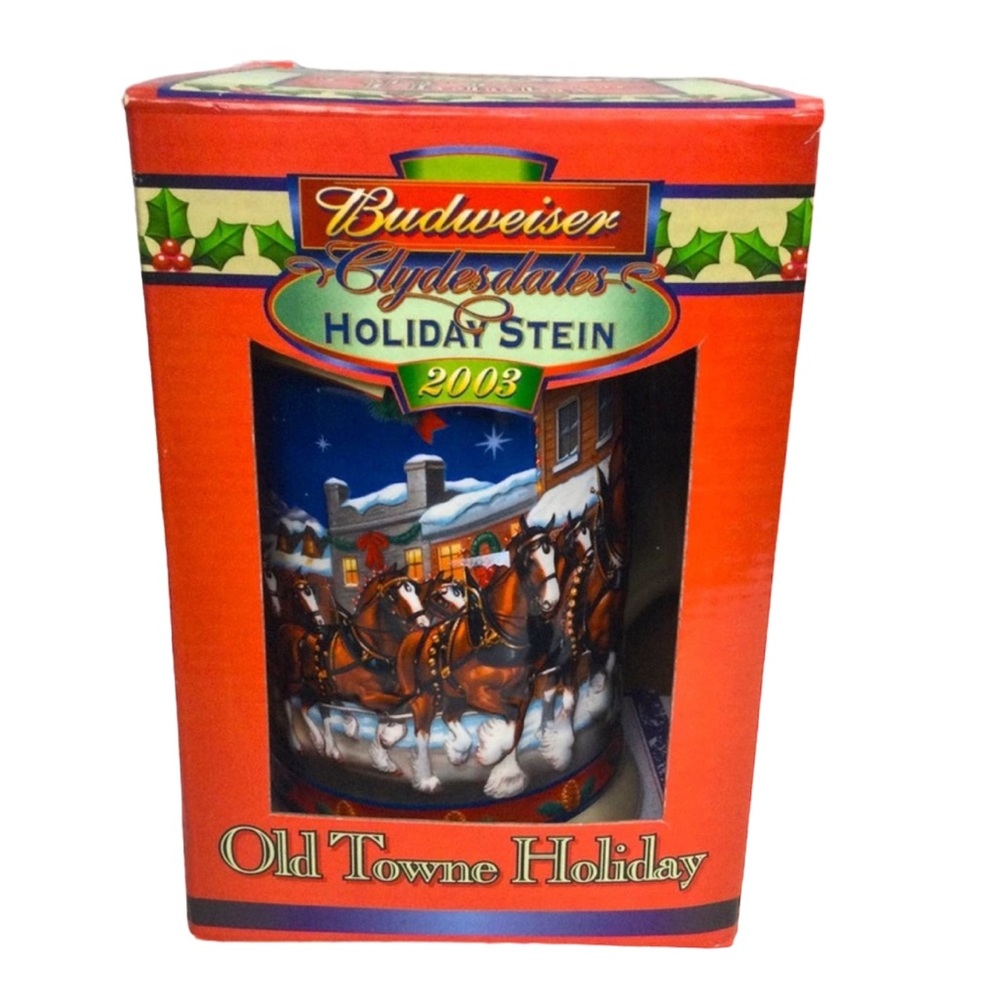 Budweiser Clydesdales Old Town Holiday Beer Stein 2003